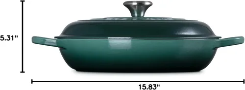 Vista 8 de Le Creuset Signature - Sartén de hierro fundido esmaltada con mango de hierro, 3,5 qt., alcachofa