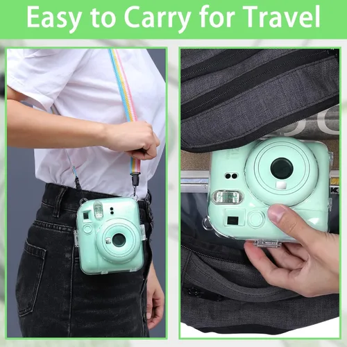 Vista 7 de Aenllosi - Funda para cámara Fujifilm Instax Mini 12, transparente