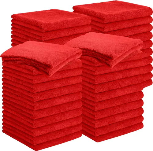 Vista 8 de Shimeyao 30 Pcs 12.5 × 12.5 Inch Microfiber Towels for Cars, Fuchsia