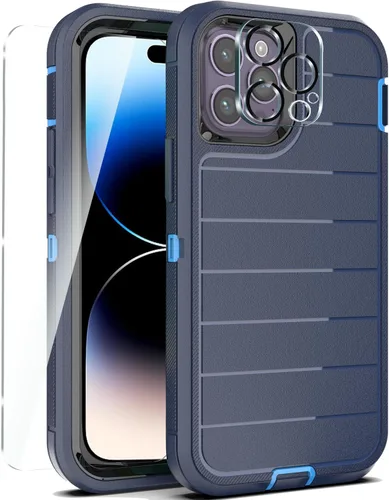 Vista 37 de YmhxcY Funda para iPhone 12/iPhone 12 Pro [2 Protectores de Pantalla de Vidrio Templado] Cubierta Duradera de 3 Capas A Prueba de Caídas/Funda