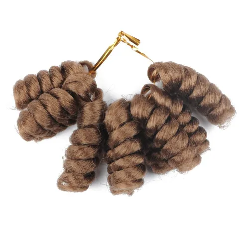 Vista 37 de Saniay - 3 paquetes de trenzas de ganchillo cortas trenzadas de ganchillo con espiral, rizos con espiral jamaicana, 20 mechones por paquete