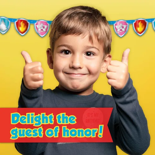 Vista 6 de Decoraciones de cumpleaños de Paw Patrol Sirve a 16 invitados Suministros de fiesta de Paw Patrol con licencia oficial Pancarta, mantel