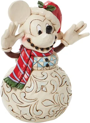 Vista 4 de Enesco Disney Traditions by Jim Shore Figura de Mickey Mouse Snowman Snowy Smiles - 6.75 pulgadas, multicolor