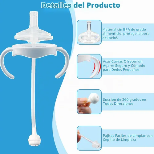 Vista 5 de Kit de conversión de vasos para biberones naturales Philips Avent, kit de transición para niños pequeños con 4 pezones suaves, 2 asas de botella y 4