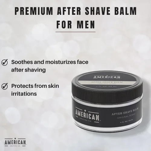 Vista 3 de American Shaving Co - Bálsamo para después del afeitado para una piel suave (aroma original), sedosa y libre de irritación, calma e hidrata la cara