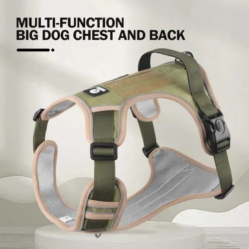 Vista 2 de PawWave Arnés táctico para perro, chaleco de trabajo de estilo militar, razas medianas/grandes, negro/rojo (negro, pequeño)