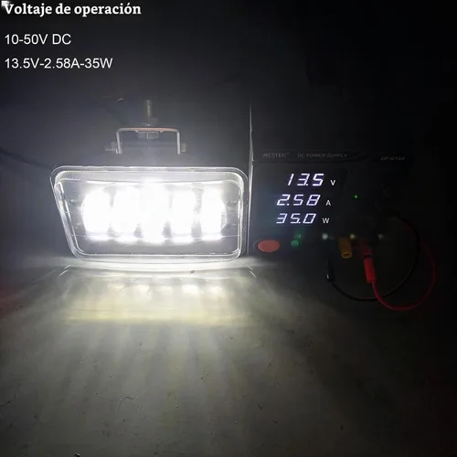 Vista 7 de Faros delanteros LED de 4 x 6 pulgadas, cuadrados, 12 V-24 V, blanco, aluminio