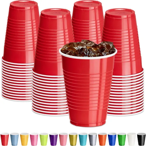 Vista 15 de DecorRack - Vasos desechables y reutilizables de 12 onzas para fiestas de cumpleaños, despedidas de soltera, campamentos, eventos en interiores y al