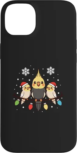 Vista 15 de Bird Cockatiel Holiday Trio Perched Cartoon Cheer Case for iPhone 16