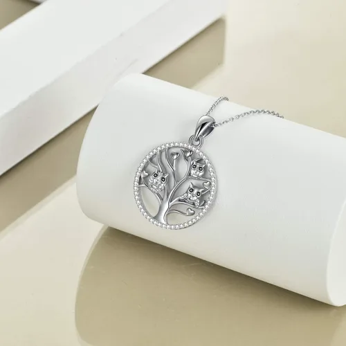 Vista 4 de Owl Gift for Women Owl Tree of Life Pendant Necklace for Women 925 Sterling Silver Tree of Life Owl Jewelry Gift for Women Mother