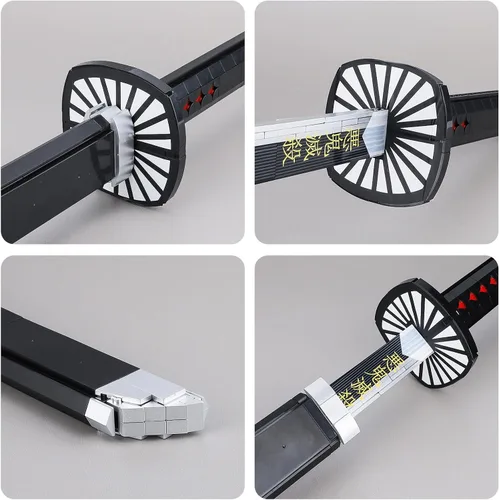 Vista 2 de Demon Sword Toy Building Set, Kamado Tanjirou Katana with Scabbard, Stand