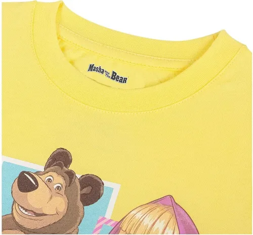 Vista 3 de Masha and the Bear Friends Forever - Vestido estampado con cintura elástica cómoda, lavable a máquina