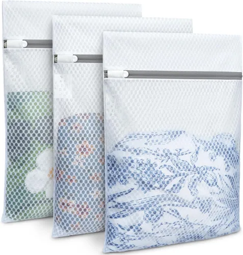 Vista 18 de BAGAIL Bolsas de lavandería de malla para lencería íntima y delicadas, 5 unidades (1XL, 2L, 2M)