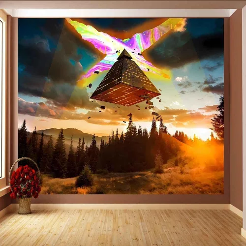 Vista 10 de Ine Ive Tapiz de naturaleza del bosque, Gravity Falls Tapiz de dibujos animados 40x30 pulgadas Fantasía Naturaleza Paisaje Decoración de pared