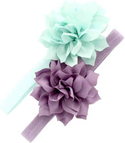 Vista 39 de Diademas de flores de pétalos para bebés y niñas, par elástico para niños pequeños