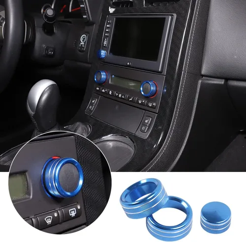 Vista 10 de PIUGILH Cubierta de perilla de ajuste de volumen de aire acondicionado para Corvette C6 2007-2013, accesorios interiores, cubierta de aluminio