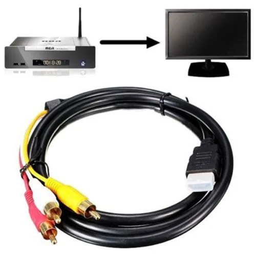 Vista 5 de MaxLLTo HDMI macho a 3 RCA AV Audio Video 5FT Cable Cable Adaptador para TV HDTV DVD 1080p