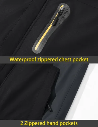 Vista 6 de TACVASEN Men's Winter Ski Jacket Waterproof Snow Coats Snowboard Fleece Lining Jacket Warm Parka with Hooded