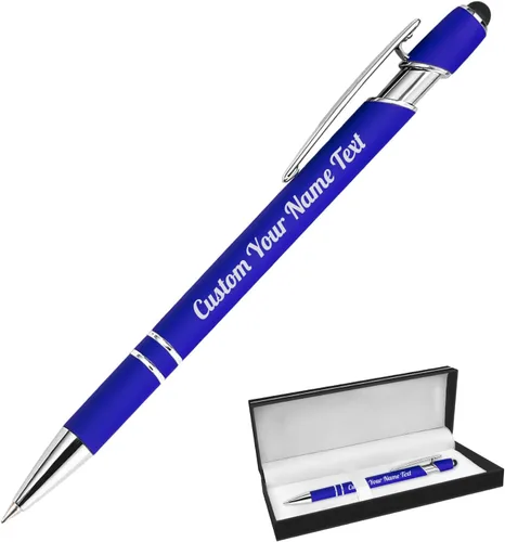 Vista 121 de Bolígrafo personalizado, 1 unidad, bolígrafo personalizado con logotipo de mensaje de nombre comercial grabado, lápiz digital de tinta negra suave