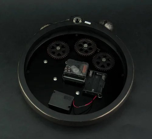 Vista 3 de Veronese Design Steampunk - Reloj de pared con diseño de ojo de buey y pulpo con engranajes móviles