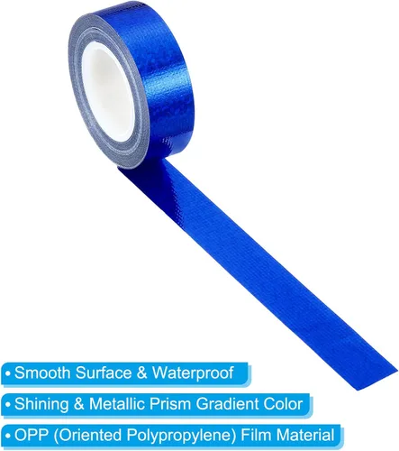Vista 3 de PATIKIL Cinta brillante con purpurina de 0.591 in x 16.4 ft, 1 paquete de cintas adhesivas holográficas decorativas para manualidades, álbumes