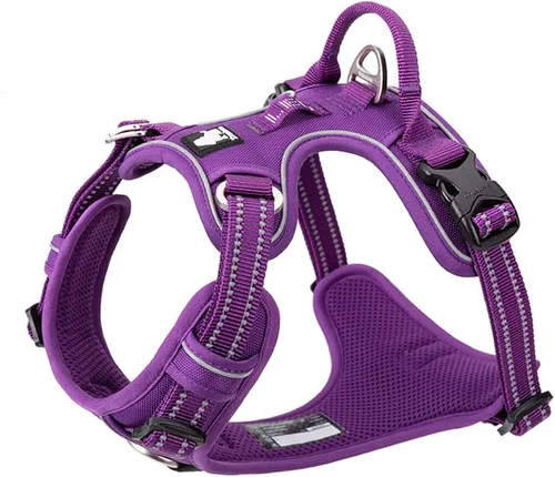 Vista 11 de TRUE LOVE Arnés de perro sin tirones de nylon reflectante, arnés para mascotas ajustable, control cómodo, colores brillantes, paso fácil Truelove