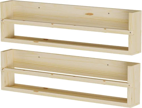 Vista 8 de Polynez - Estantes flotantes de 30 pulgadas para guardería y niños, juego de 2 estantes de pared multiusos sin terminar sin acabado