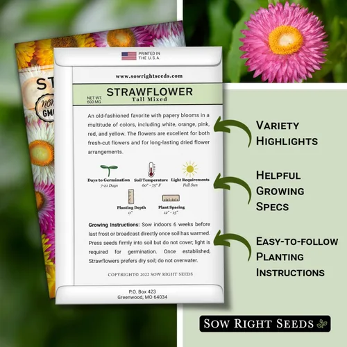 Vista 2 de Sow Right Seeds - Semillas altas de fresa mixta - Paquete de reliquia sin OMG con instrucciones para cultivar - Hermoso para plantar en tu jardín