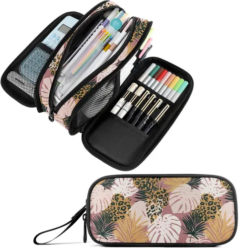 Vista 28 de Fustylead Alice - Estuche de ajedrez para lápices con cremallera, bolsa de maquillaje, bolsa de cosméticos, bolsa de viaje multiusos, caja