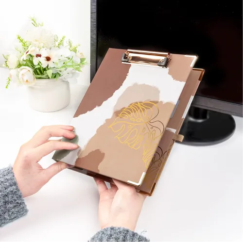 Vista 6 de EYROZILL Mini carpeta de 3 anillas, 5.5" x 8.5", de 1 pulgada con bolsillos, carpeta con portapapeles para estilo de cabello del cliente, estuche