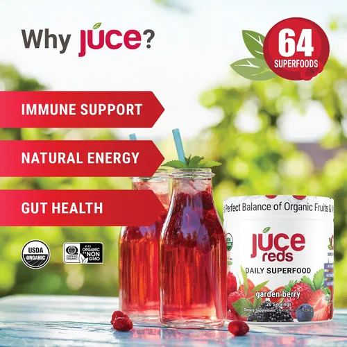 Vista 3 de Terra Kai Organics JUCE Greens – Mezcla para bebida superalimento - Impulsa la inmunidad y la desintoxicación con USDA vegetales verdes orgánicos