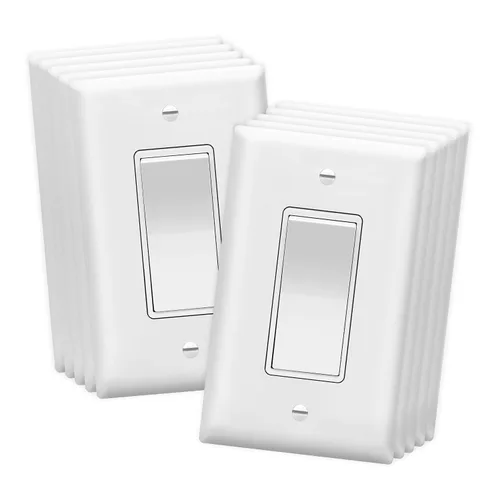 Vista 47 de ENERLITES - Interruptor de palanca decorativo de encendido/apagado con placas de pared, unipolar, 3 cables, tornillo de conexión a tierra, grado