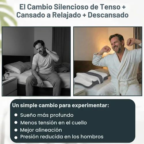 Vista 3 de Almohada cervical ergonómica para dormir – Almohada cervical de espuma viscoelástica para personas que duermen de lado y de espalda – Soporte