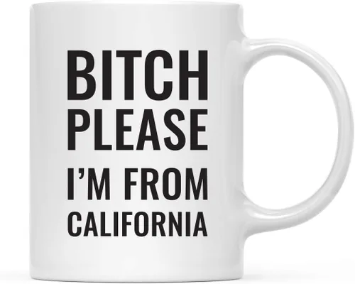Vista 24 de Andaz Press Taza de café de 11 onzas, regalo de broma, Bitch Please I'm from Alabama, paquete de 1, incluye caja de regalo, divertidas ideas