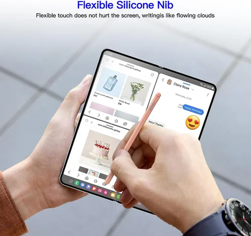 Vista 8 de Z Fold 5 S Pen compatible con Samsung Galaxy Z Fold5 Slim Pen, nuevo bolígrafo compacto S, punta delgada de 0.059 in, 4096 niveles de presión