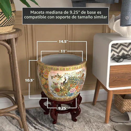 Vista 4 de ORIENTAL Furniture - Maceta de porcelana, multicolor