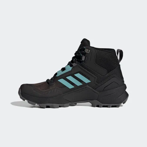 Vista 8 de adidas Botas de senderismo Terrex Swift R3 Mid Gore-Tex para hombre Núcleo Negro Menta Tonelada Gris Cinco