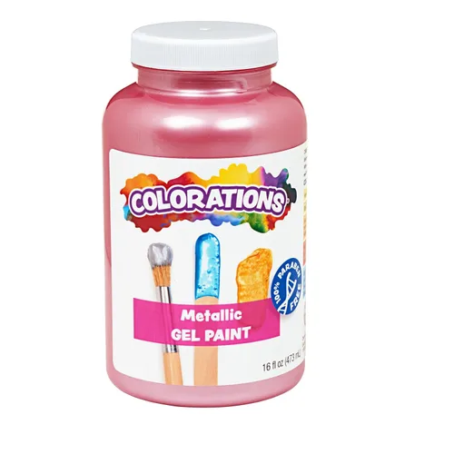 Vista 12 de Colorations Pinturas de Témpera en Gel Metálicas, 16 oz, 8 Colores, Pintura No Tóxica, Pintura para Manualidades, Pintura para Niños, Pintura