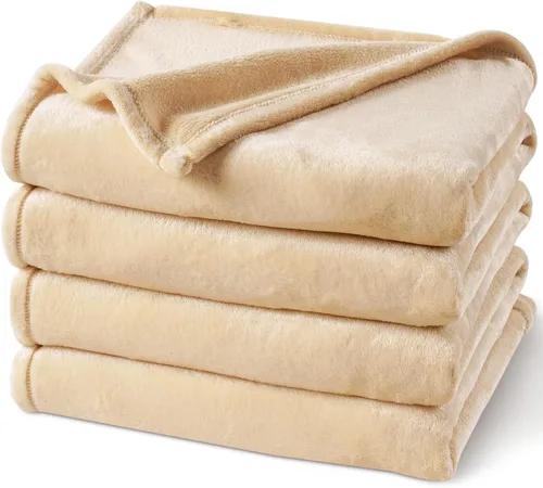 Vista 24 de PHF - Manta de forro polar, tamaño King, 120 x 4.23 – 10.58 oz, ligera, cálida, color beige