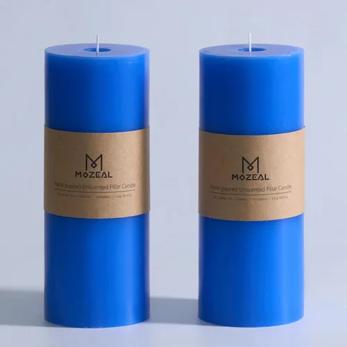 Vista 154 de MOZEAL Juego de 3 velas sin perfume vertidas a mano de 3 x 6 pulgadas, velas tipo pilar sin goteo, combustión de larga duración, aproximadamente 120