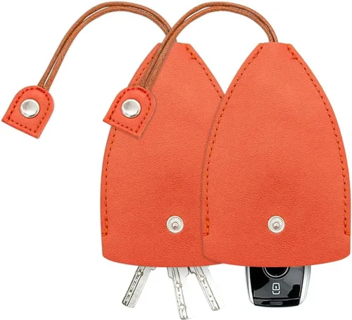 Vista 10 de Funda para Llave de Coche, 2 Piezas de Bolsas de Llavero Extraíbles Creativas, Gancho de Llavero Protector de Gran Capacidad de Cuero PU (Negro)