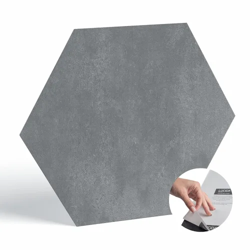 Vista 3 de BaseCore HEX Suelo de Vinilo Hexagonal Mármol Negro 5.75" DIY Autoadhesivo con Textura Azulejo de Piso Moderno Peel & Stick Azulejo de Muestra