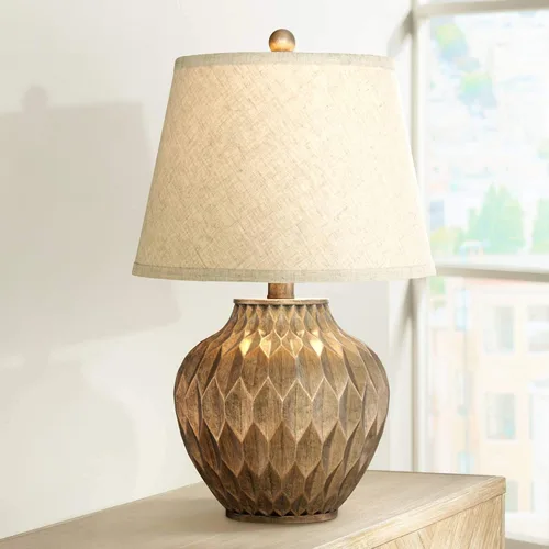 Vista 8 de 360 Lighting Buckhead - Juego de 2 lámparas de mesa pequeñas de estilo tradicional de 22 pulgadas de alto, urna geométrica de bronce cálido
