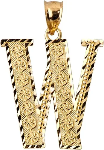 Vista 10 de Colgante personalizado de oro amarillo de 10 quilates con letras iniciales A-Z