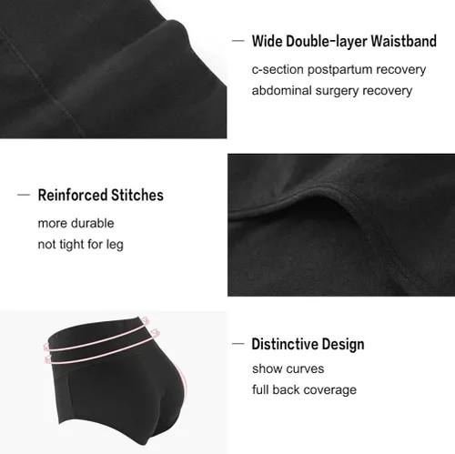 Vista 4 de INNERSY - Ropa interior de algodón para mujer de talle alto para posparto paquete múltiple
