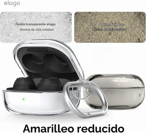 Vista 5 de elago Funda transparente compatible con Samsung Galaxy Buds FE (2023), material de TPU de alta calidad, recortes precisos, protección contra caídas
