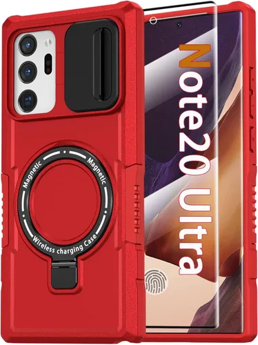 Vista 44 de Funda magnética para Samsung Galaxy Note 20 Ultra con soporte de anillo [con protector de pantalla] [Compatible con carga inalámbrica MagSafe] Funda