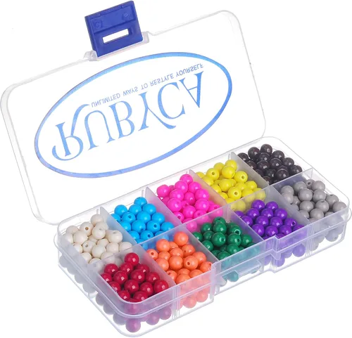 Vista 3 de RUBYCA Opaco pintado Druk Perlas de vidrio checo para la fabricación de joyas 0.236 in, colores mezclados w/caja del envase