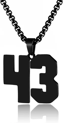 Vista 171 de Collar de Número Dorado para Hombre, Cadena de Acero Inoxidable con Colgante de Número para Atletas, Joyería Deportiva Personalizada para Niños
