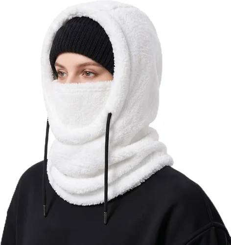 Vista 22 de Ski Mask Balalclava Windproof Face Mask Warm Fleece Neck Cover for Cold Weather Helmet Hood for Men & Women A01-negro